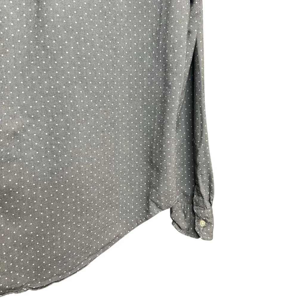American Eagle Outfitters Long Sleeve Button Down Grey Shirt Size Medium - Picture 7 of 9